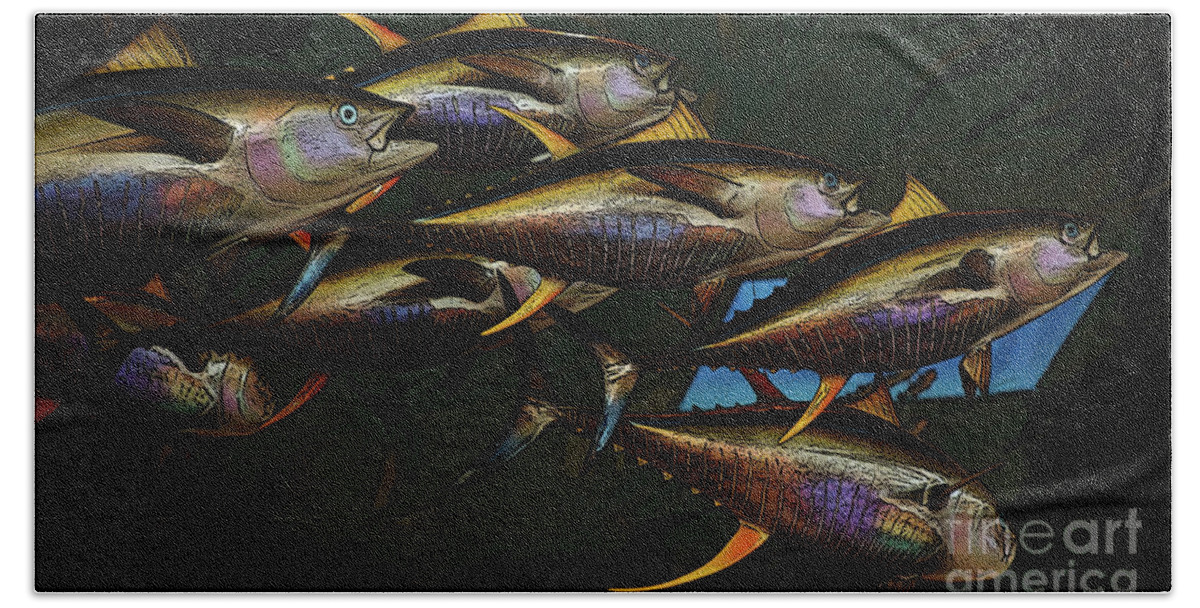 Fish Beach Towel featuring the photograph Yellow Fin Tuna by Craig Wood