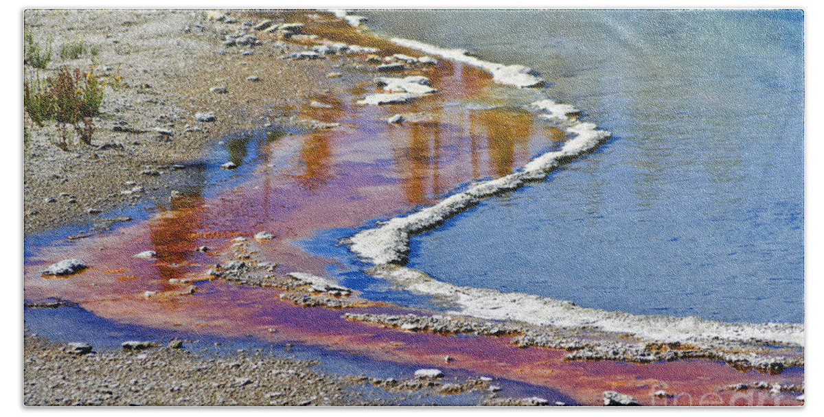 Colorful Beach Sheet featuring the photograph Yellowstone Abstract I by Teresa Zieba