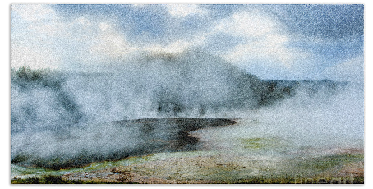 Yellowstone National Park Beach Towel featuring the photograph Yellowstone Geysers by Ben Graham