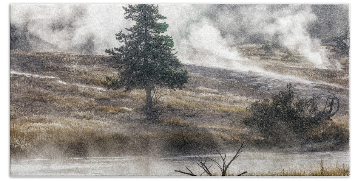 Yellowstone Beach Towel featuring the photograph Yellowstone Mood - 9 Color Edition by Alex Mironyuk
