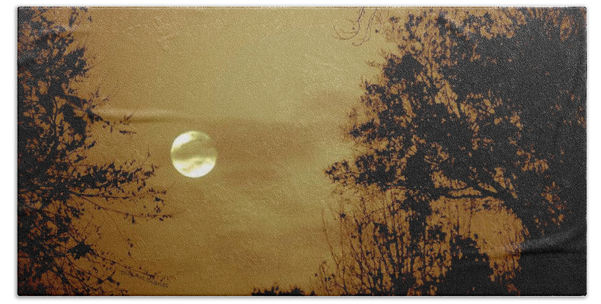 Moon Beach Towel featuring the photograph Yesteryears Moon by DigiArt Diaries by Vicky B Fuller