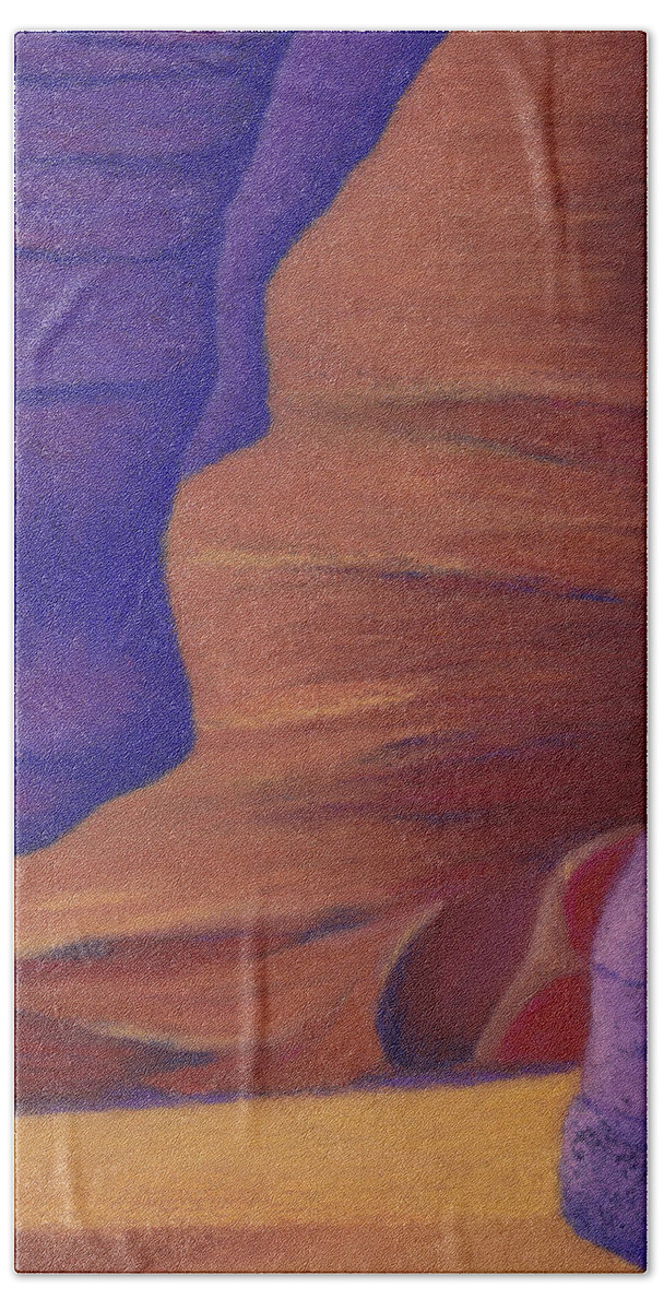 Antelope Canyon Beach Sheet featuring the pastel Yin Yang by Anne Katzeff
