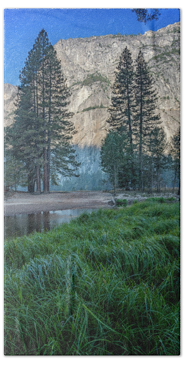 Yosemite Valley Beach Towel featuring the photograph Yosemite Valley Grasses 7R2_DSC2420_10082017-HDR by Greg Kluempers