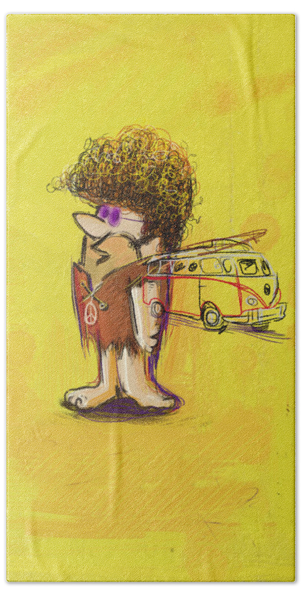 Barney Rubble Beach Towel featuring the mixed media Young Barney by Russell Pierce