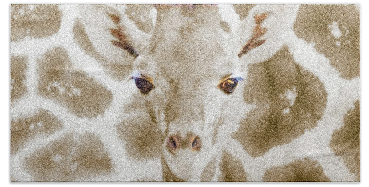 5dmkiv Beach Sheet featuring the photograph Young giraffe by Mark Mille