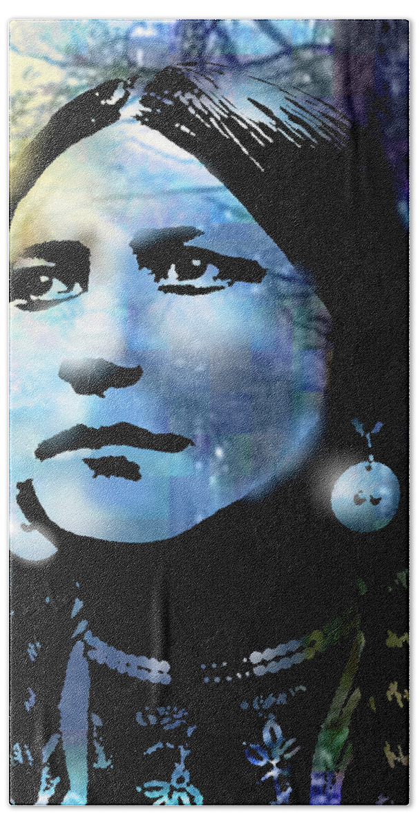 Native Americans Beach Towel featuring the painting Young Maiden by Paul Sachtleben