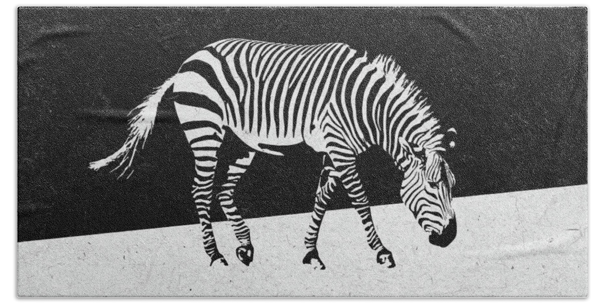Zebra Beach Towel featuring the digital art Zebra by Zoltan Toth