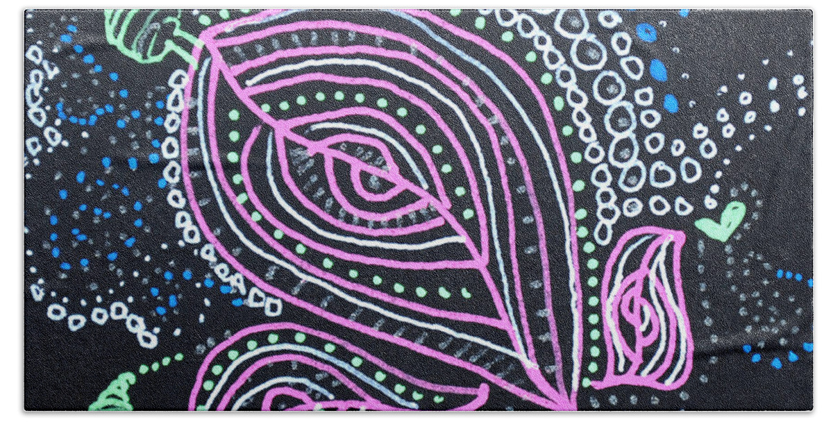 Caregiver Beach Towel featuring the drawing Zentangle Flower by Carole Brecht
