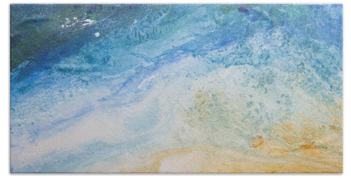 Organic Beach Sheet featuring the painting Zoom in or Out by Shelley Myers