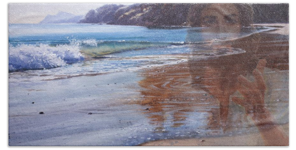  Beach Sheet featuring the painting 000068 by Graham Braddock
