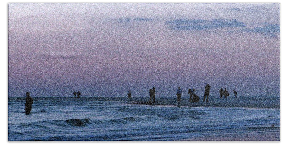 Florida Beach Sheet featuring the photograph 011 - Florida Silhouettes by David Ralph Johnson
