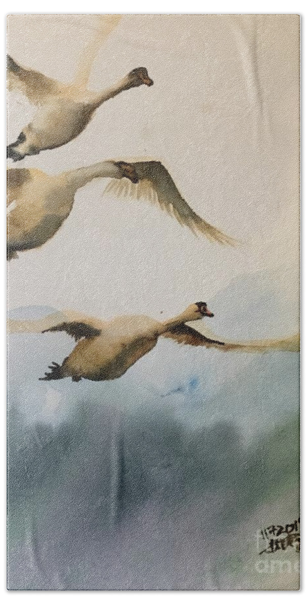 Let’s Fly Beach Towel featuring the painting 1082019 by Han in Huang wong