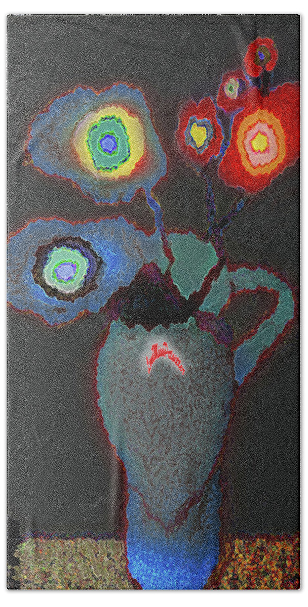 Art Beach Towel featuring the digital art Abstract Floral Art 356 by Miss Pet Sitter