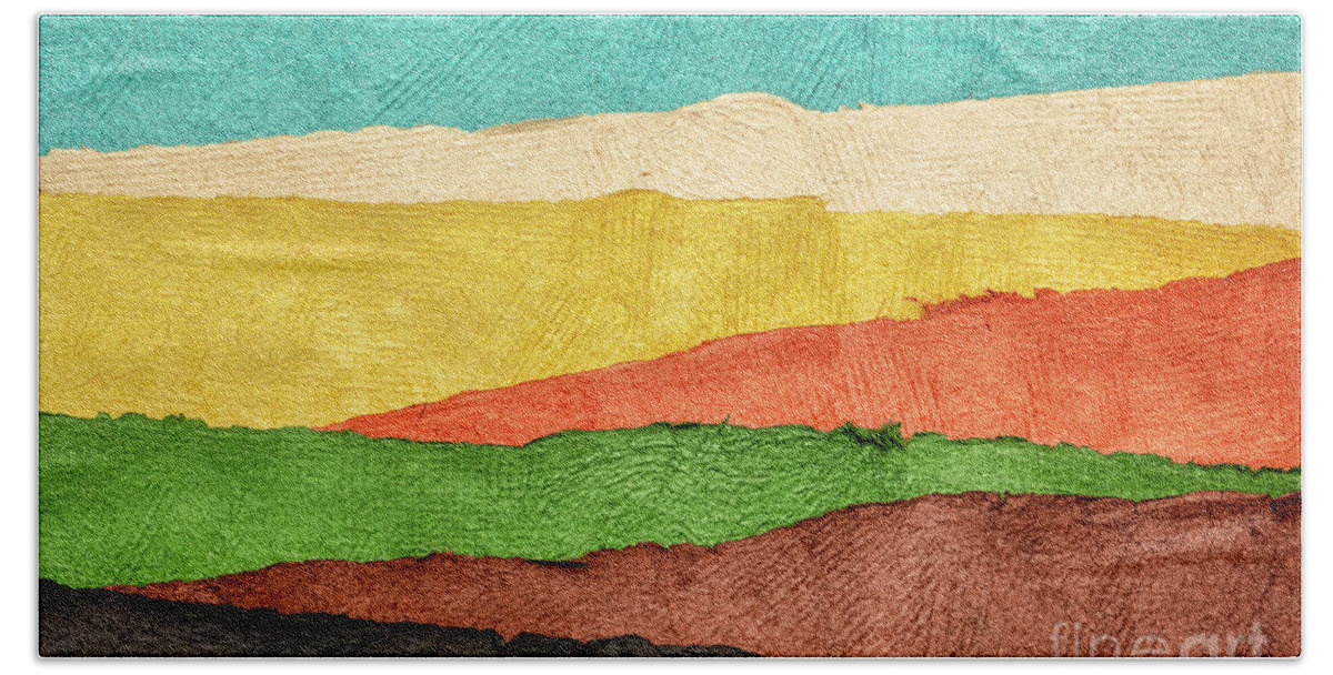 Huun Paper Beach Towel featuring the photograph Abstract Landscape Created With Handmade Paper #1 by Marek Uliasz