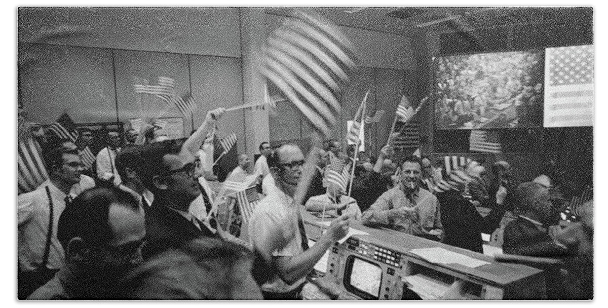 1969 Beach Towel featuring the photograph Apollo 11, Flight Controllers #2 by Science Source
