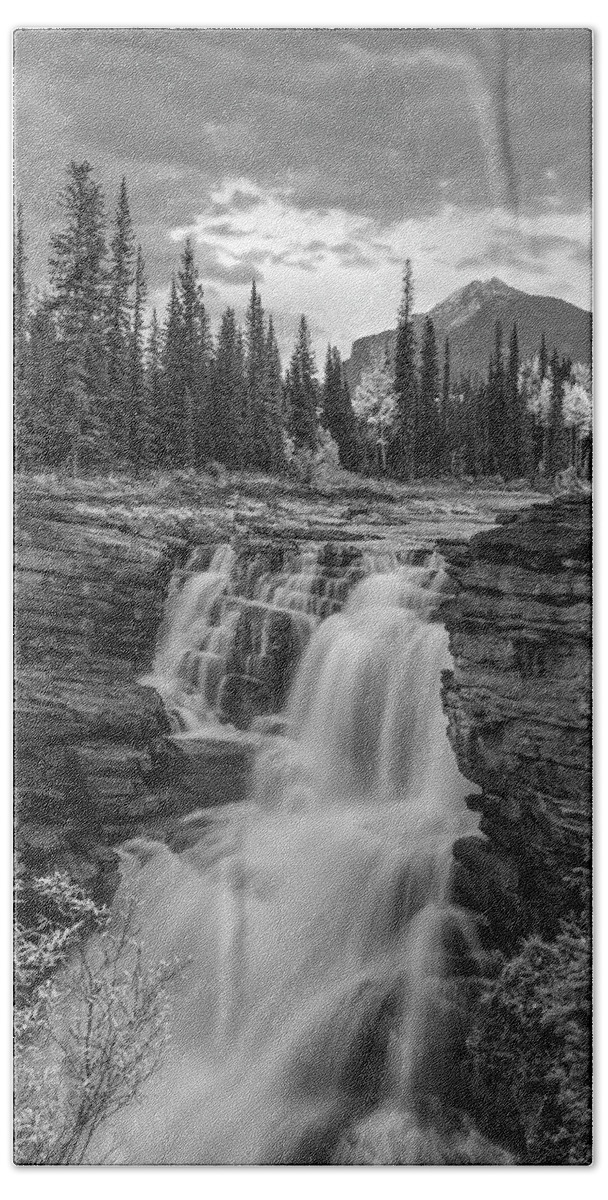 Disk1215 Beach Towel featuring the photograph Athabasca Falls Jasper National Park #1 by Tim Fitzharris