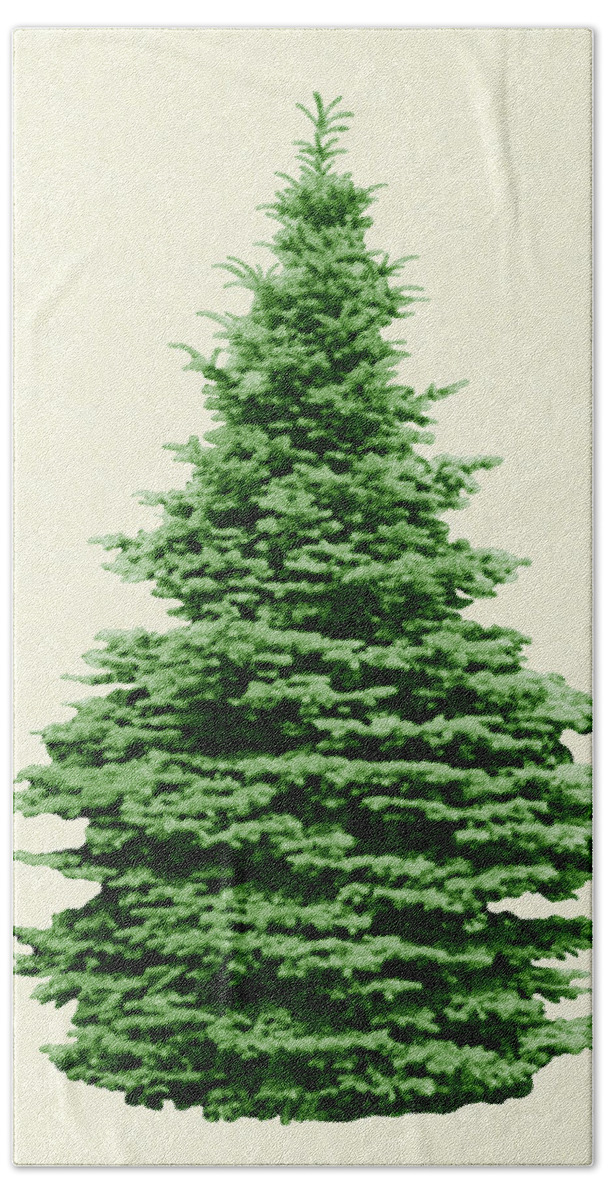 Campy Beach Towel featuring the drawing Evergreen Tree #1 by CSA Images