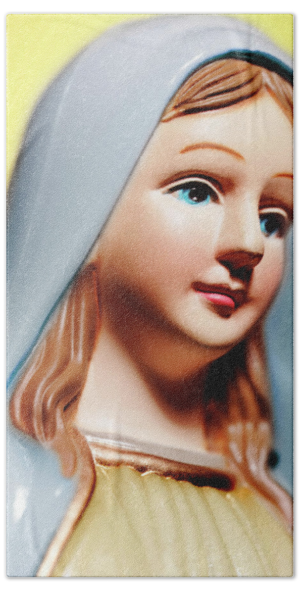 Adult Beach Towel featuring the drawing Figurine of the Virgin Mary #1 by CSA Images