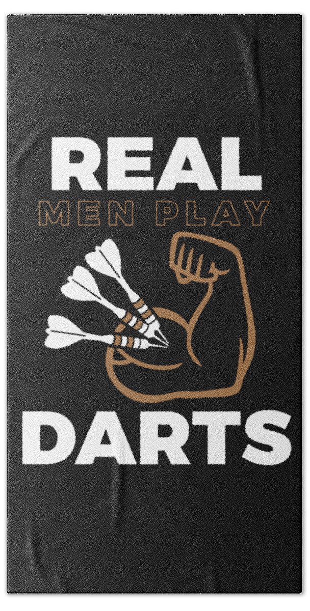 Funny Darts Gift Beach Towel featuring the digital art Funny Darts design Gift for Dart Players Pub Games Sports Professionals and Amateurs on the Dart Board #3 by Martin Hicks