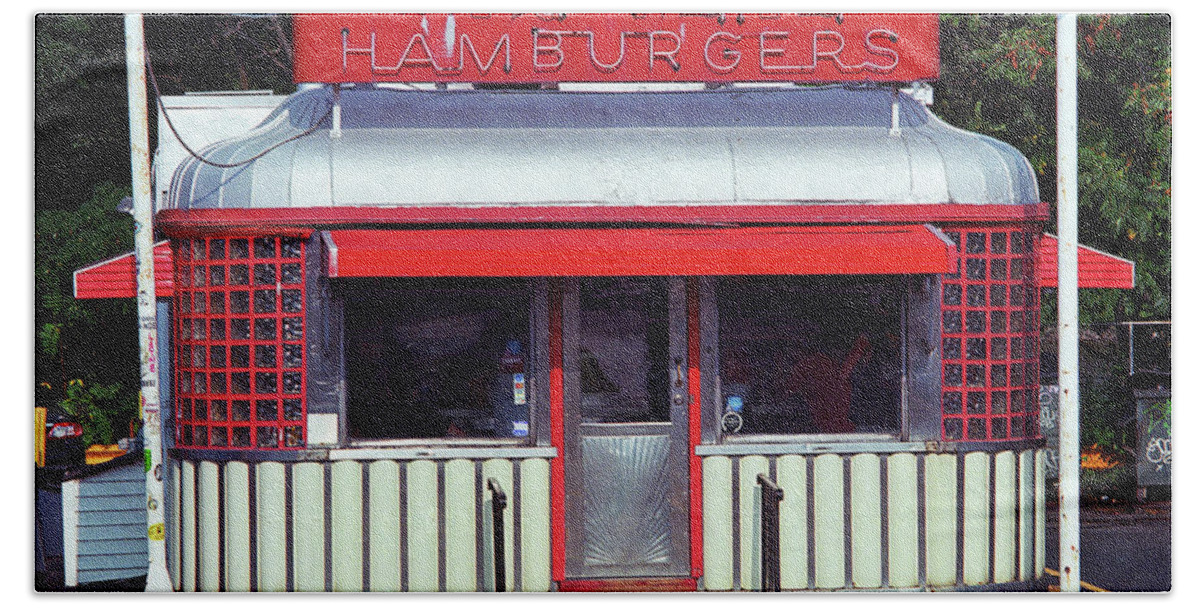 America Beach Towel featuring the photograph Hackensack, NJ - Burger Joint 2018 #2 by Frank Romeo