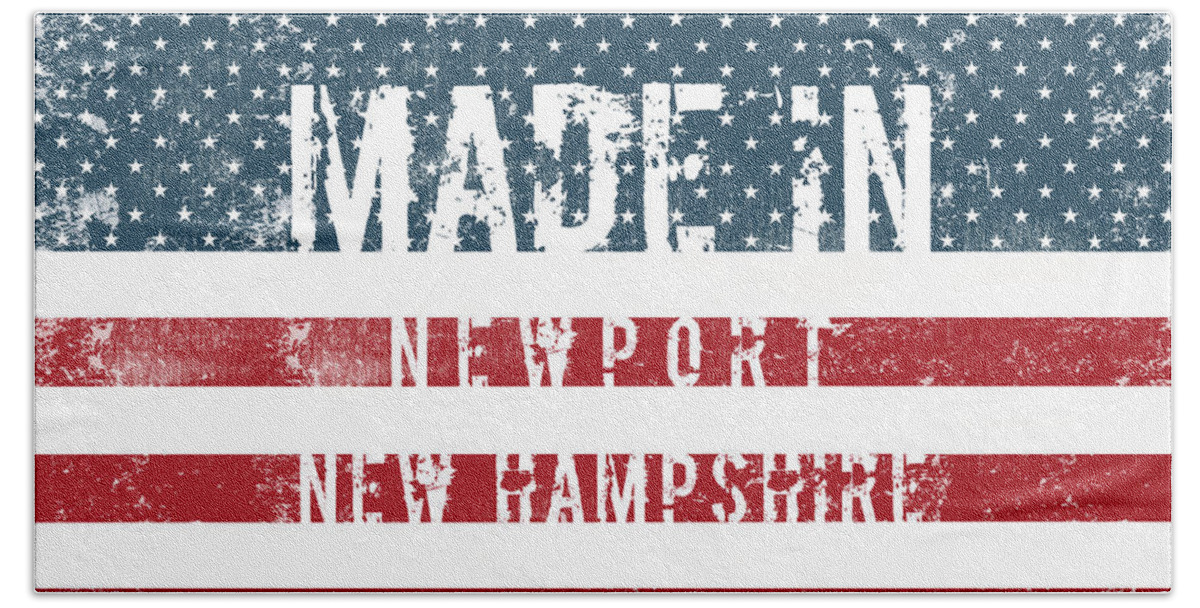 Newport Beach Towel featuring the digital art Made in Newport, New Hampshire #1 by Tinto Designs