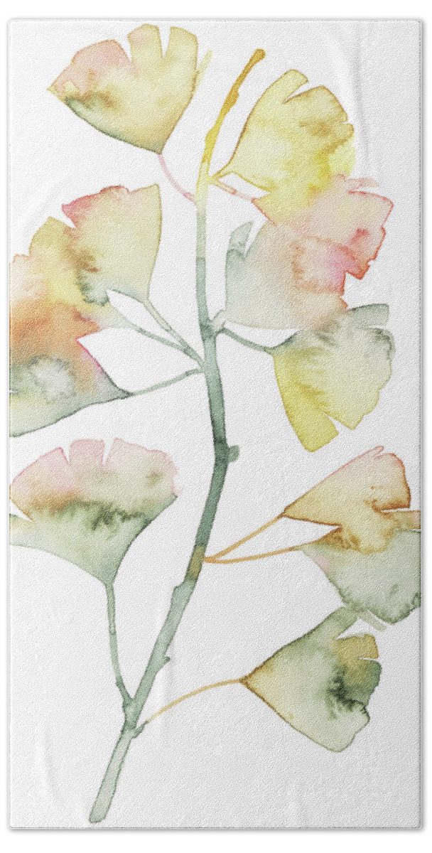 Botanical Beach Towel featuring the painting Maidenhair Branch II #1 by Grace Popp