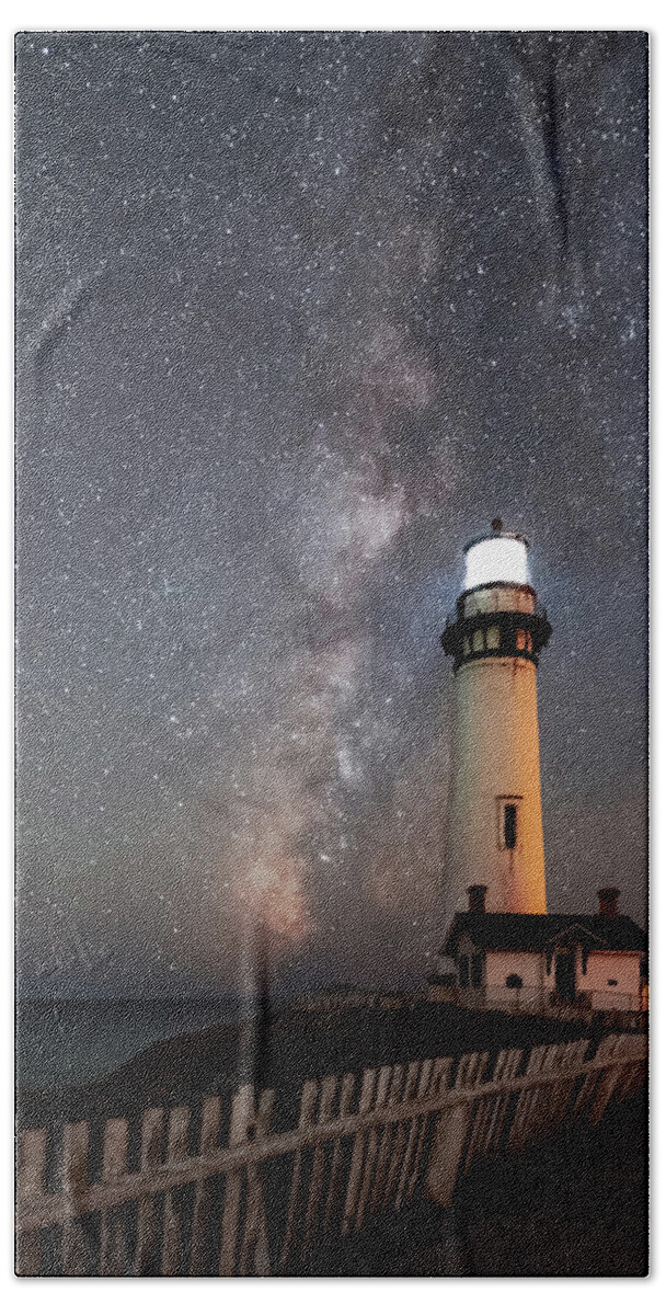 Landscape Beach Sheet featuring the photograph Pigeon Point Milky Way 2 #1 by Laura Macky