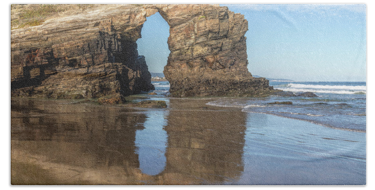 Playa De Las Catedrales Beach Towel featuring the photograph Playa de las Catedrales - Spain #1 by Joana Kruse