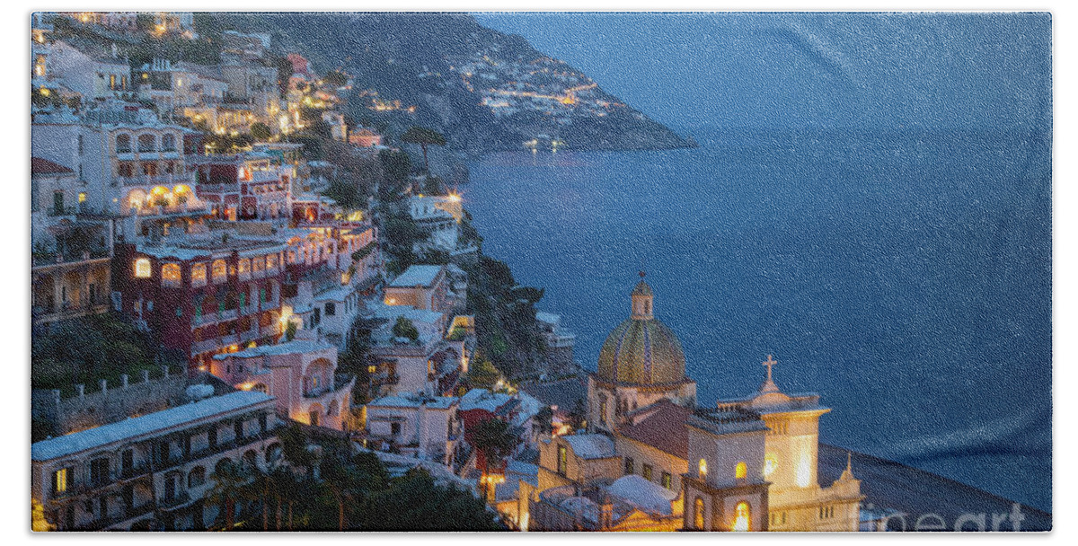 Amalfi Coast Beach Sheet featuring the photograph Positano Twilight by Brian Jannsen
