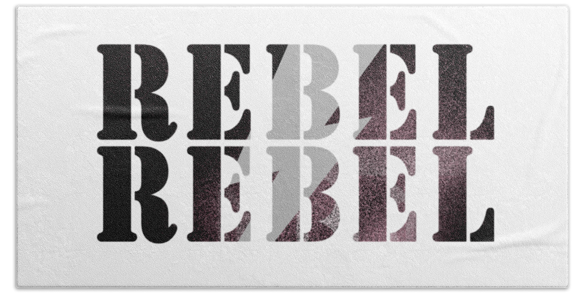 Jimi Hendrix Beach Towel featuring the digital art Rebel Rebel #1 by Art Popop