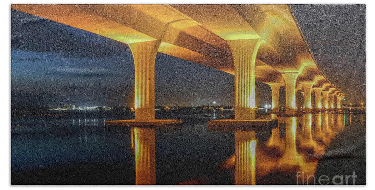 Bridge Beach Sheet featuring the photograph Roosevelt Reflection #1 by Tom Claud