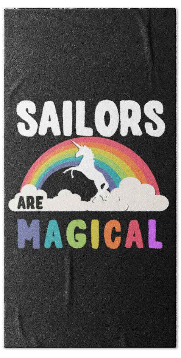 Unicorn Beach Towel featuring the digital art Sailors Are Magical #1 by Flippin Sweet Gear