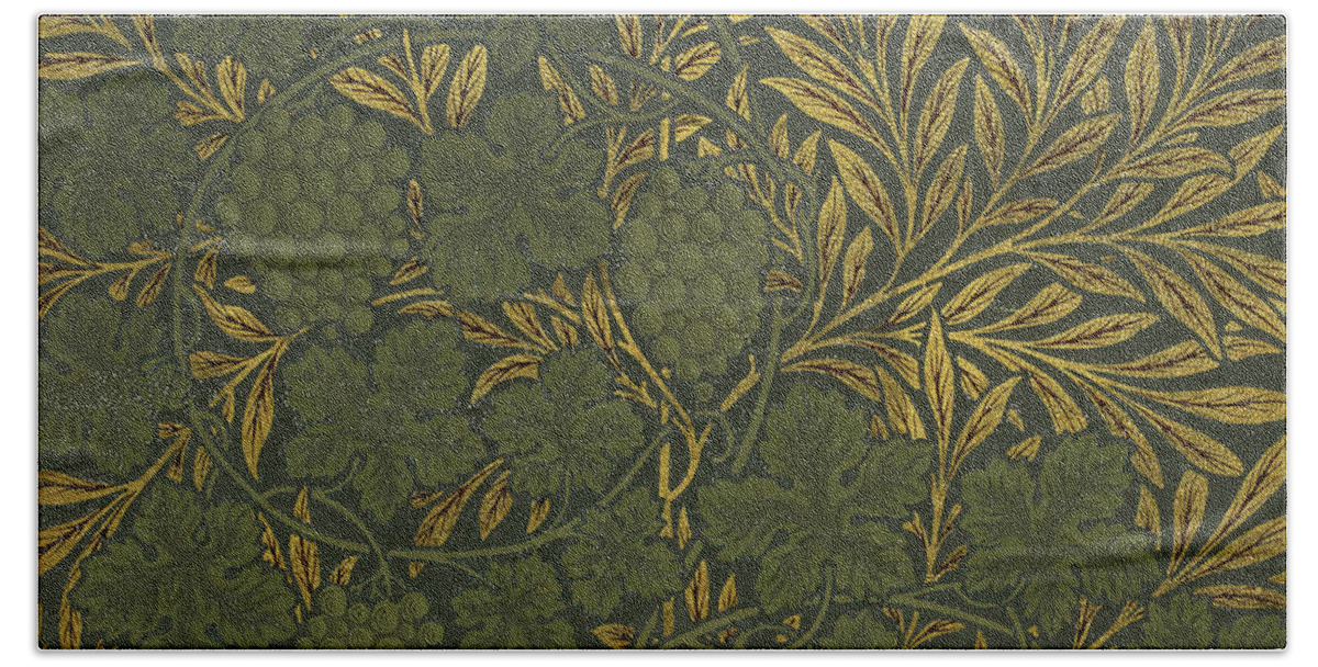 Wallpaper Sample Beach Towel featuring the painting Wallpaper Sample, 1873 by Morris and Co by William Morris