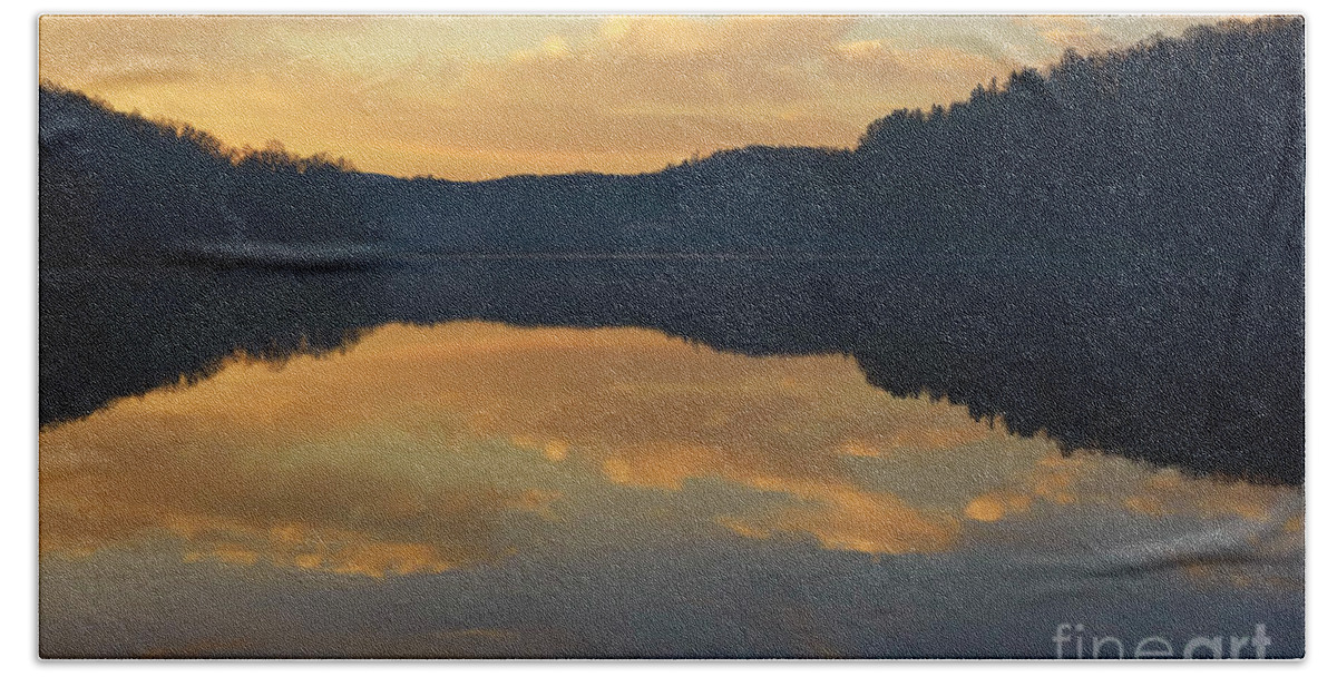 Lake Beach Towel featuring the photograph Winter Dawn at the Lake #1 by Thomas R Fletcher