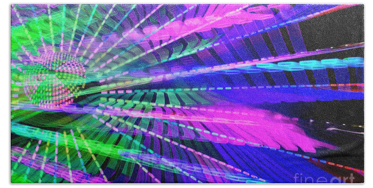Art Effect Beach Towel featuring the photograph Lights in Motion #10 by Anthony Totah