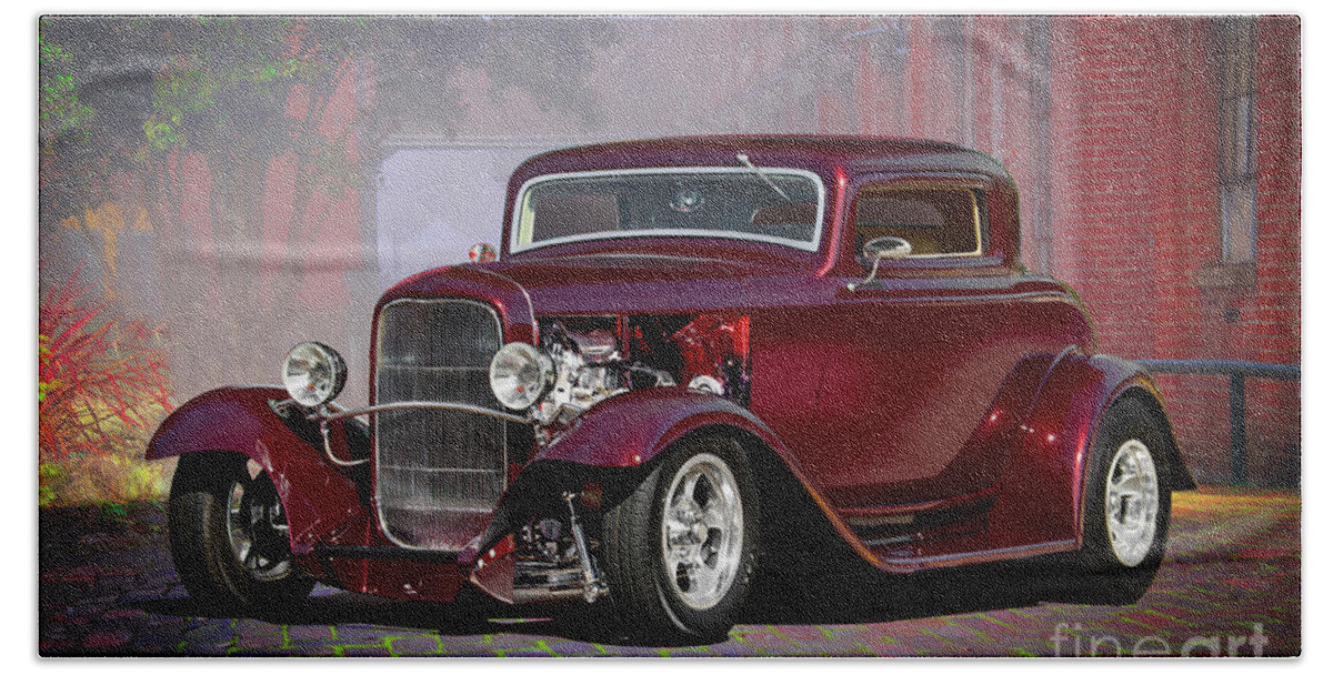 1932 Ford Coupe Beach Towel featuring the photograph 1932 Ford Three-Window Coupe #15 by Dave Koontz