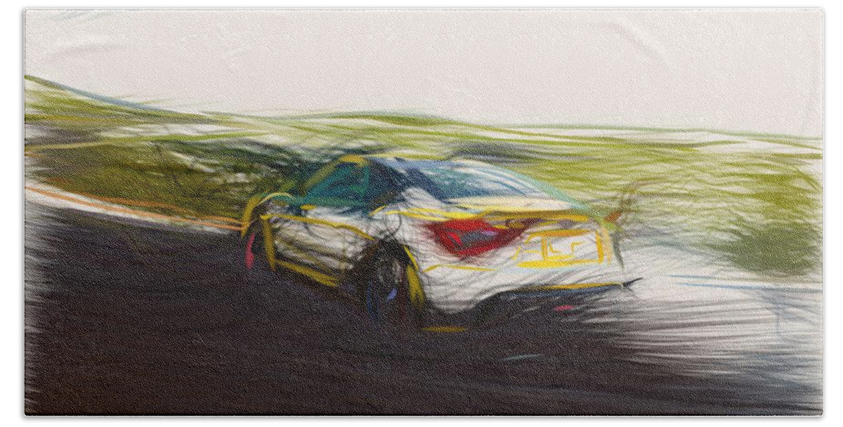 Subaru Beach Towel featuring the digital art Subaru BRZ Drawing #17 by CarsToon Concept