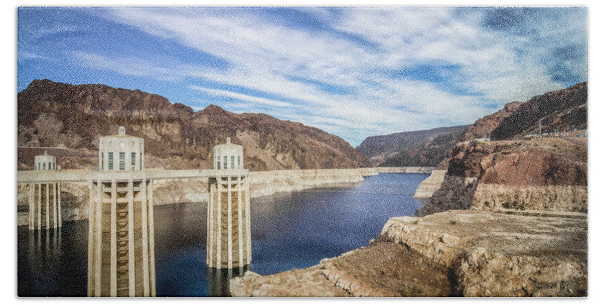 Hoover Beach Towel featuring the photograph Wandering Around Hoover Dam On Lake Mead In Nevada And Arizona #17 by Alex Grichenko
