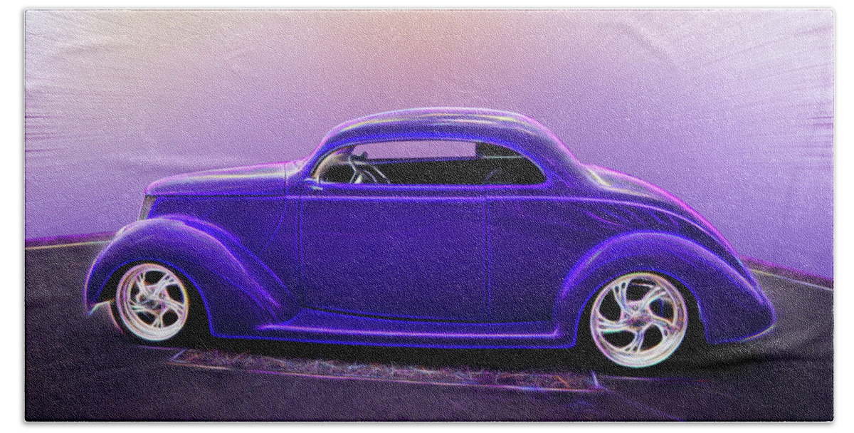 1937 Ford Beach Sheet featuring the digital art 1937 Ford Coupe by Rick Wicker