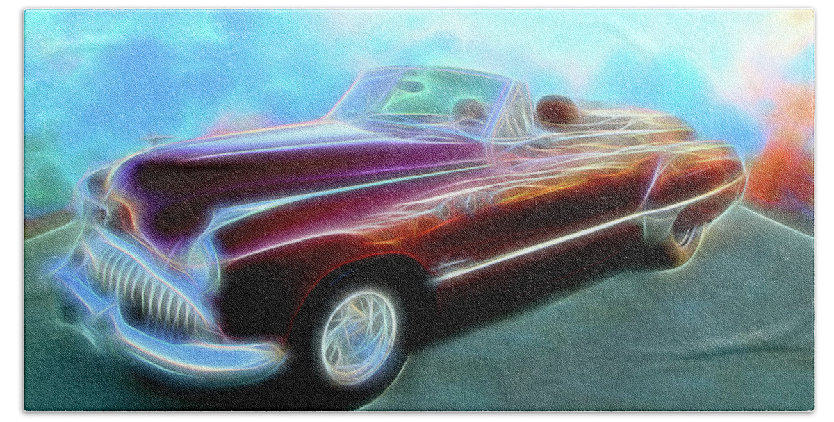1949 Buick Beach Towel featuring the digital art 1949 Buick Convertable by Rick Wicker