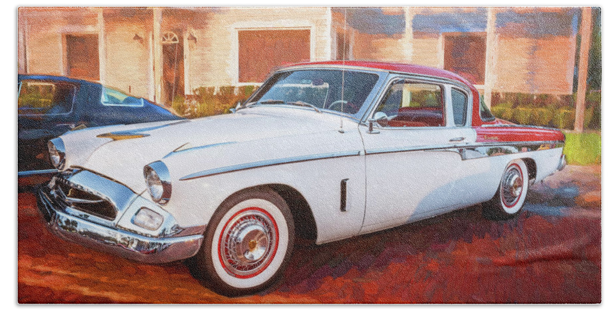 1955 Studebaker Beach Towel featuring the photograph 1955 Studebaker President 116 by Rich Franco