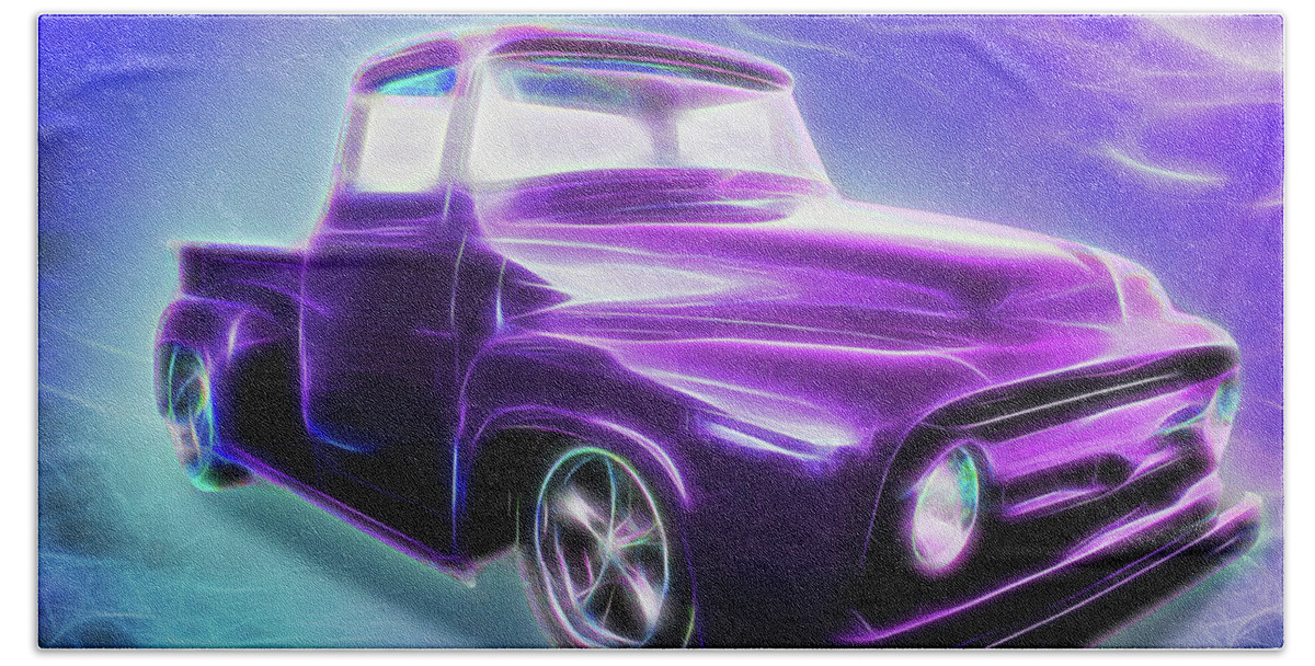 1956 Ford Truck Beach Towel featuring the digital art 1956 Ford Truck by Rick Wicker