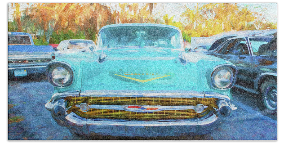 1957 Chevrolet Bel Air Beach Towel featuring the photograph 1957 Chevrolet Bel Air 101 by Rich Franco