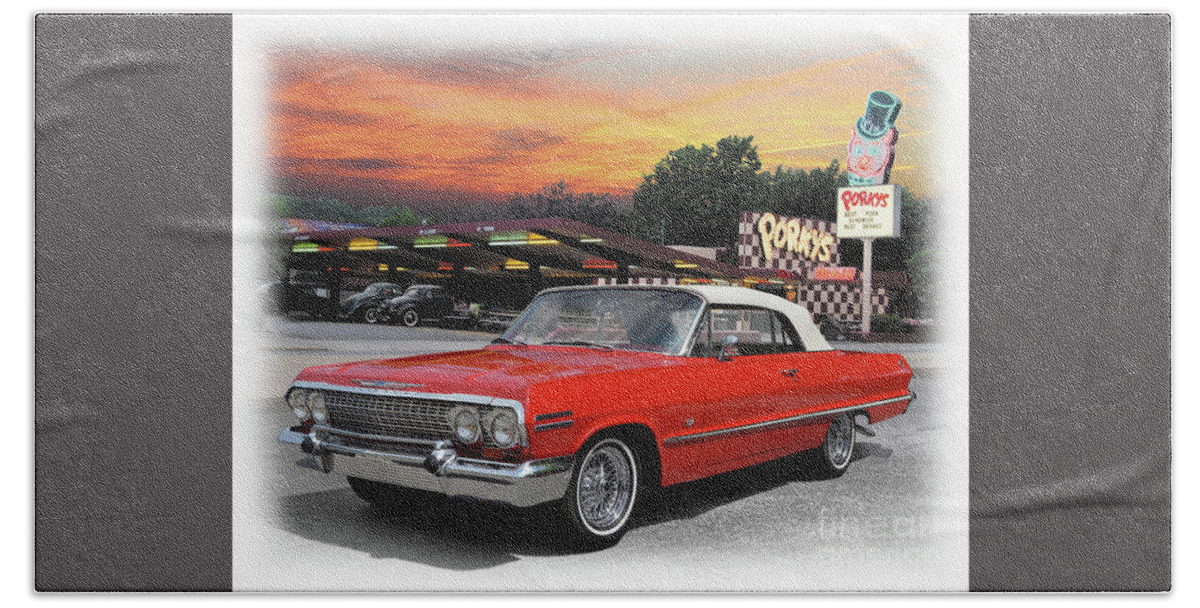 1963 Beach Towel featuring the photograph 1963 Chevrolet Impala Convertible by Ron Long