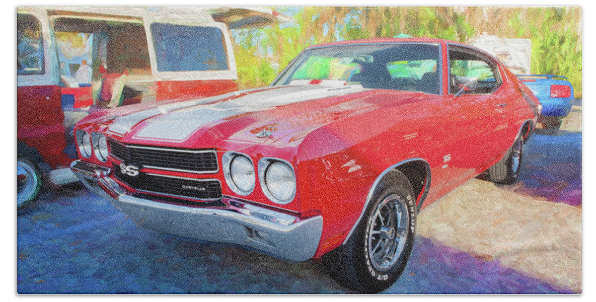 1970 Chevy Chevelle 396 Ss Beach Towel featuring the photograph 1970 Chevy Chevelle 396 SS 101 by Rich Franco