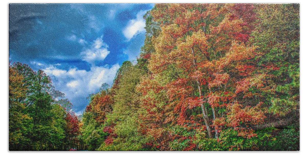 Blue Beach Towel featuring the photograph Blue Ridge And Smoky Mountains Changing Color In Fall #2 by Alex Grichenko