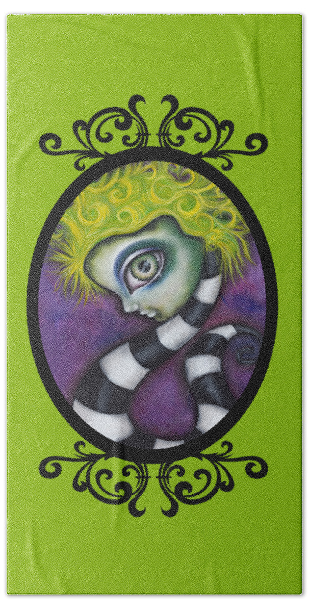 Beetlejuice Beach Towel featuring the painting Beetlejuice by Abril Andrade