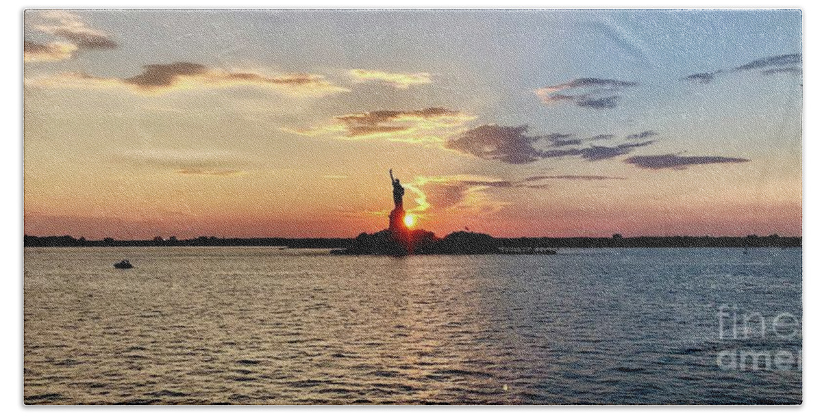Lady Liberty Beach Towel featuring the photograph Lady Liberty #2 by Flavia Westerwelle