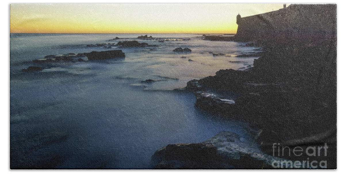 Sky Beach Towel featuring the photograph Rising Tide Saint Sebastian Castle Cadiz Spain by Pablo Avanzini