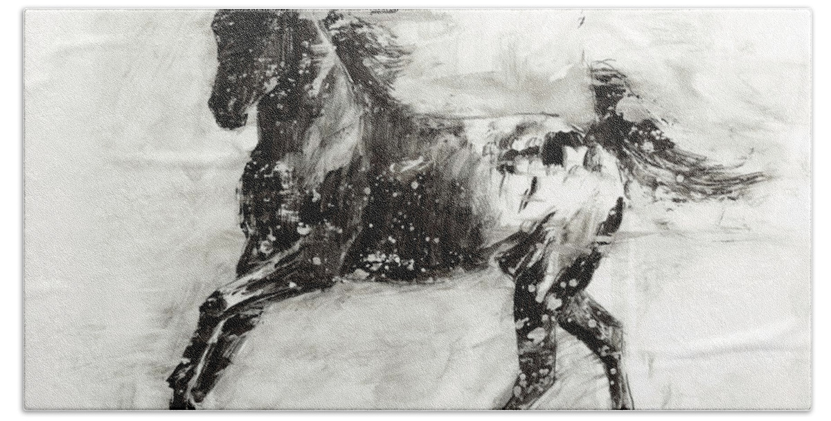 Animals Beach Towel featuring the painting Rustic Appaloosa II #2 by Ethan Harper